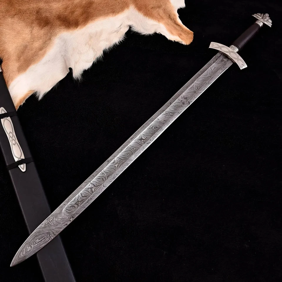 Espada NORTHMEN de aço damasco forjada à mão, espada viking medieval, espada dos reis - Imagem 2 de 4