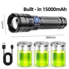 Ultra Bright Torch Built-in Battery Flash Light Emergency Spotlights 5km 1500W