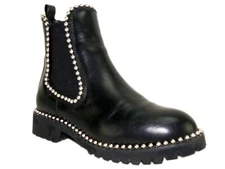 Seven Dials Women's Shelley Studded Ankle Booties Black Smooth Size 5 M