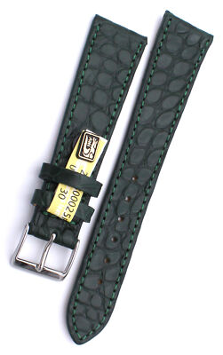 20mm /16 flach grün echt ALLIGATOR BAND made GERMANY passend für Patek Philippe