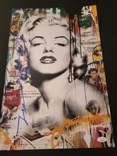 MR BRAINWASH SIGNED MARILYN MONROE 12X18 PHOTO W/JSA W/PROOF