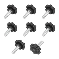 10Pcs 1/4"-20 Star Knobs, 0.8" Stud Plastic Male Thread Clamping Hand Knobs