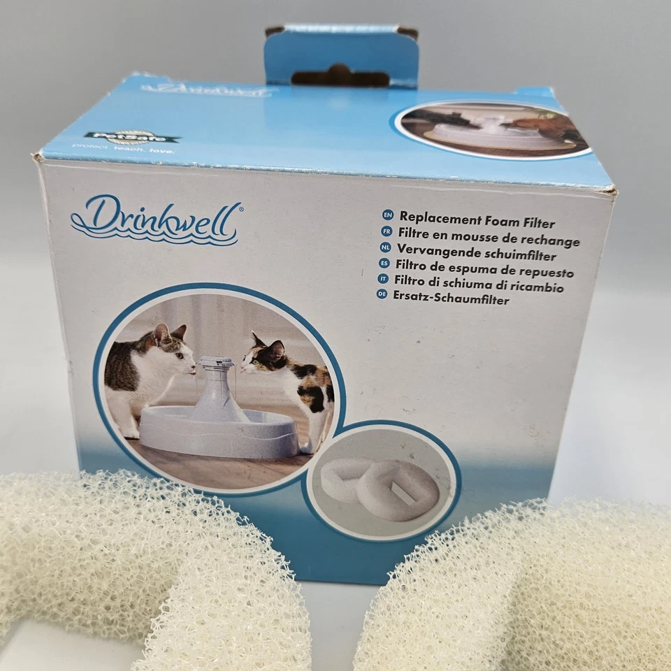 Prefiltros de espuma de repuesto aptos para fuente de plástico Drinkwell 360 para mascotas OEM Foto 2 de 4