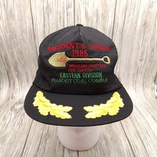Vtg Peabody Coal Company Hat Cap Snap Back Black Trucker Made In USA 1985 80s