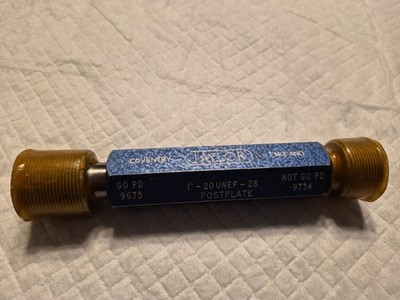 1''-20 UNEF 2B POST PLATE THREAD PLUG GAGE SET GO PD .9675 NO GO PD .9734
