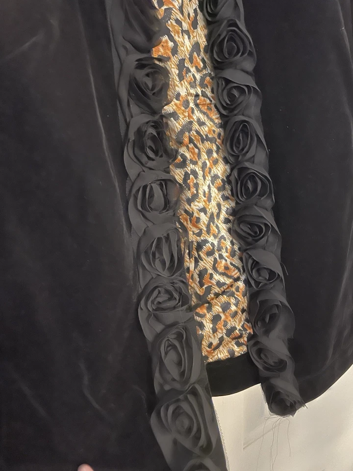 Chaqueta de gamuza para mujer Dressbarn mediana negra Foto 4 de 4