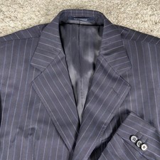 Ermenegildo Zegna Blazer Mens EU 50R US 40R Navy Blue Pinstripe Trofeo Wool Saks