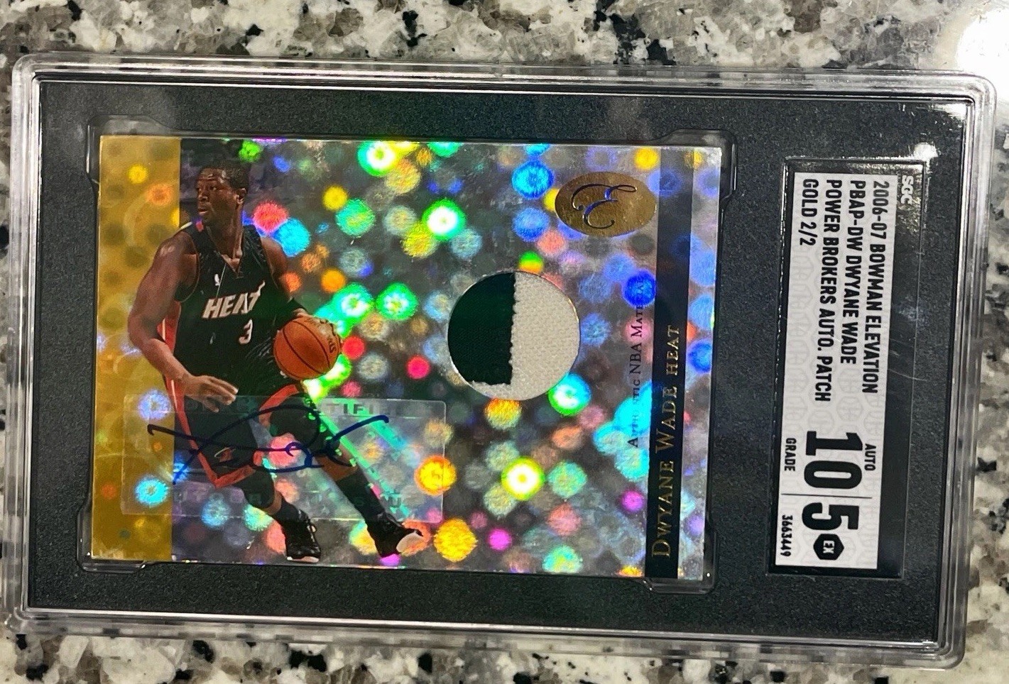 2006-07 Bowman Elevation - Power Brokers Auto-patch Dwyane Wade Gold /2 SGC