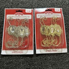 New  8 PK 3 1/2 " Christmas Ornament Hooks Silver or Golden Color