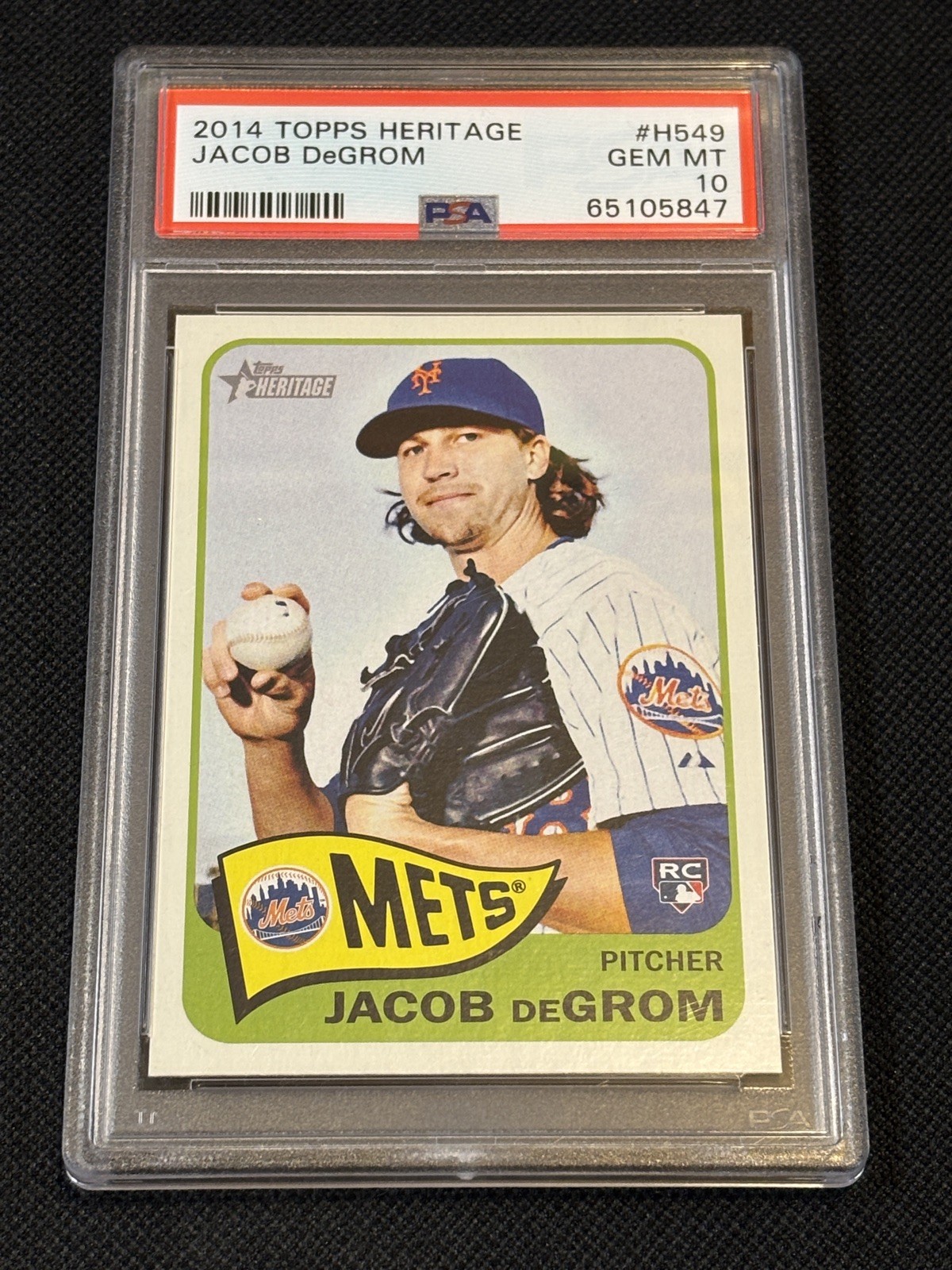 2014 Topps Heritage #H549 Jacob DeGrom PSA Gem MT 10 rookie card RC high number