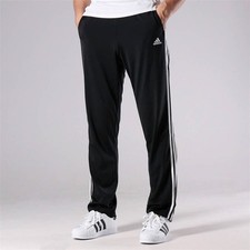 Adidas Men  s Essential 3 Stripes Tricot Sweatpants BK7402 Black White Size M