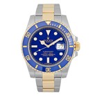 Rolex Submariner Steel Yellow Gold Ceramic Blue Dial Diamond Dial Watch 116613