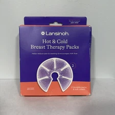 Lansinoh Hot Cold Breast Breast Therapy Packs-  2 Reusable Packs w/Covers New