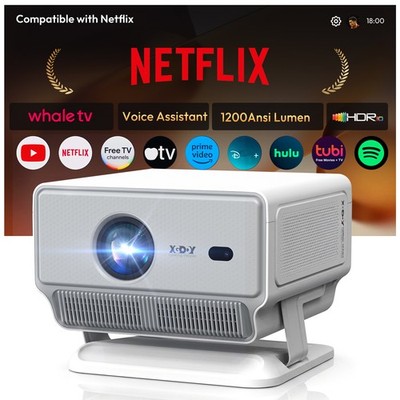 XGODY N8 Smart-Projektor 1400ANSI 1080P Unterstützung 4K HDMI Autofokus Beamer