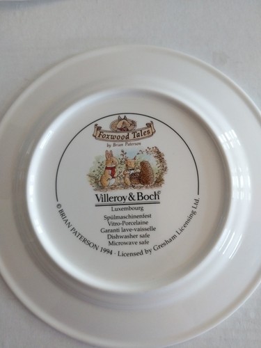 Vintage Villeroy & Box Foxwood Tales piatto insalata porcellana 8" scena invernale - Foto 6 di 6