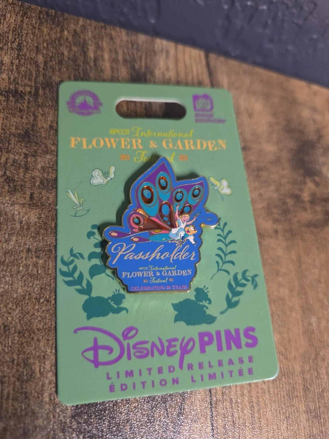2025 EPCOT Disney Parks Flower & Garden Alice In Wonderland Passholder LR Pin