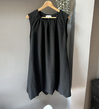 Autograph Black Bubble Hem Dress UK 12 Round Neck Sleeveless