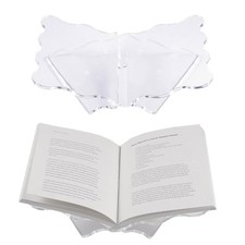 Acrylic Book Holder, Wavy Edge Open Book Stand for Display and Small Clear