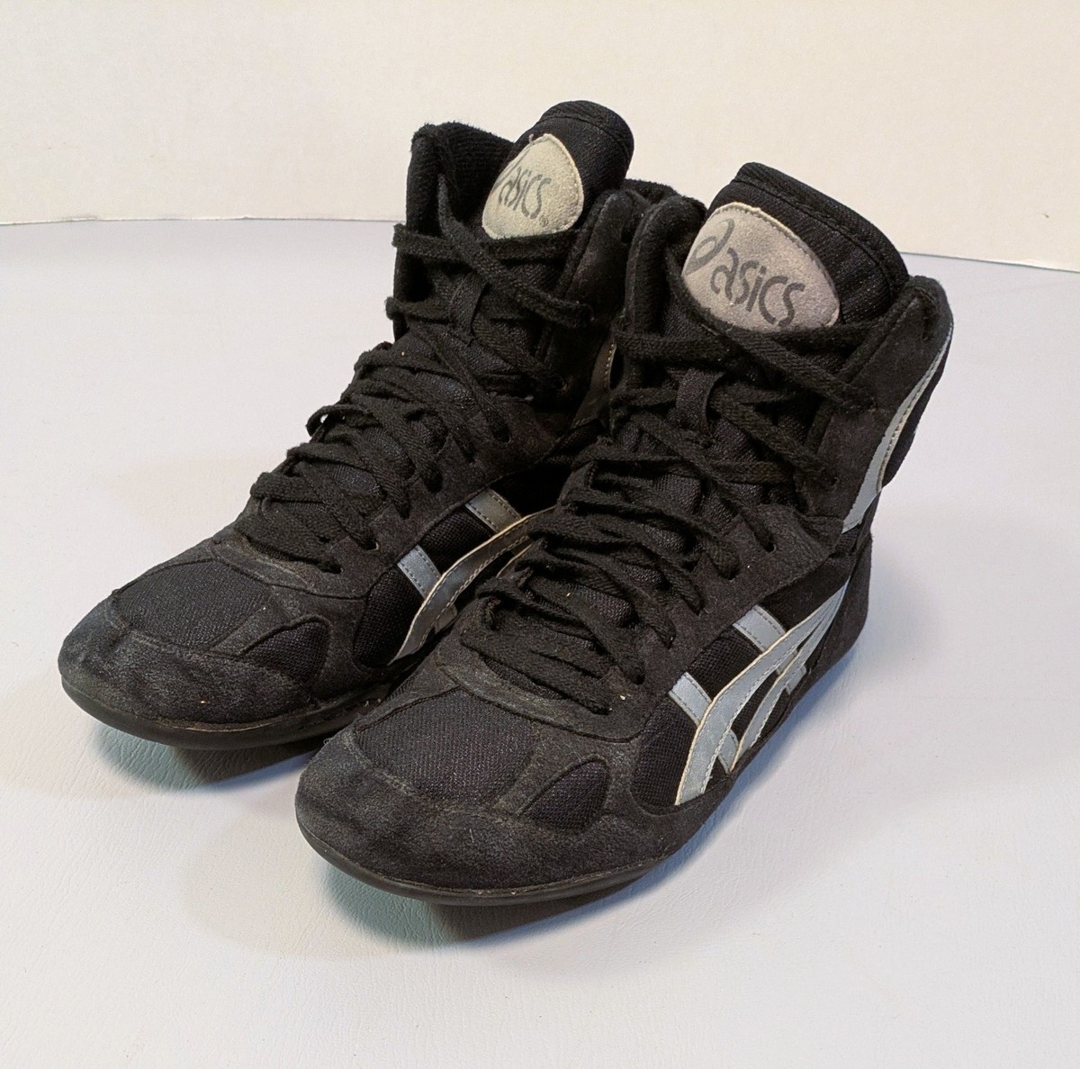 1996 Asics Split Second Wrestling Shoes Black/Silver JN602 Size