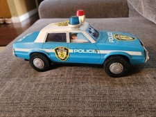 Vintage Arco Police Car 80s Push Generator/friction Mid 80's Ford LTD Blue/White