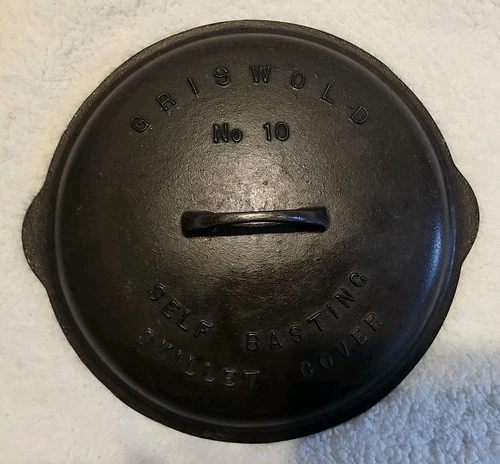 Griswold Cast Iron #10 Fully Marked High Dome Skillet Lid