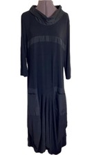 Joseph Ribkoff Mixed Media Black Midi Dress 233110 Sz 16 Lagenlook Artsy Scandi