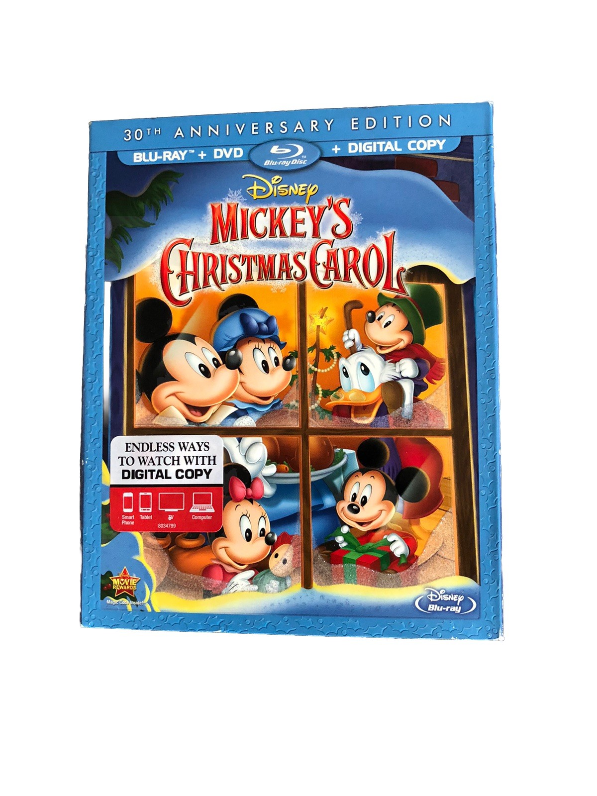 Mickeys Christmas Carol 30th Anniversary Edition Disney Blu Ray DVD w/Slip Cover