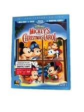 Mickeys Christmas Carol 30th Anniversary Edition Disney Blu Ray DVD w/Slip Cover