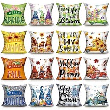 16 Set Holiday Pillow Covers 18 x 18 Inch Spring 17.3" x 17.3" Pack of 16 
