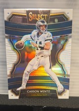 2019 Panini Select - Concourse Carson Wentz #15 White Prizm #11/35