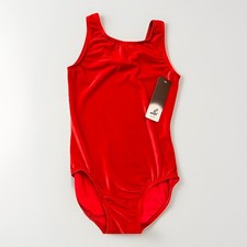 Girl s LEO Red Velvet Tank Leotard Size CL NEW DANCE GYMNASTICS