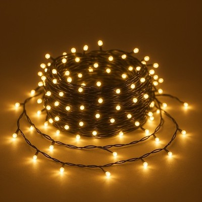 200 LEDs 20m warmweiß Lichterkette Netzbetrieben Innen Außen 8 Modi
