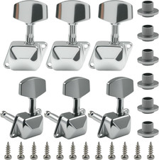 Acoustic Electric Guitar Tuning Keys 6pcs Semi-closed Metal Pegs 3L 3R Silver