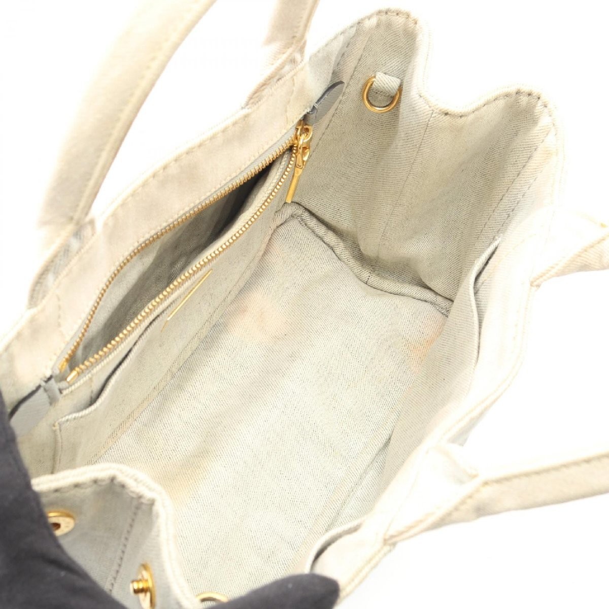 Prada CANAPA Canapa  PRADA Denim Tote Bag Canvas Used Ladies from japan thumbnail 3