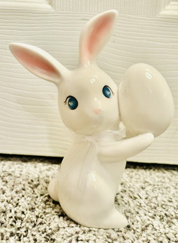 Easter 6” Ceramic Bunny Holding Egg Figurine Decoration Target