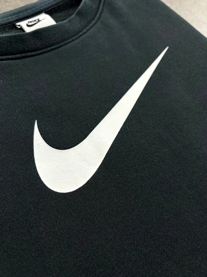 sweat - hoodie - pull crewneck nike noir logo imprimé taille M unisex #B4.831 - Photo 2/4