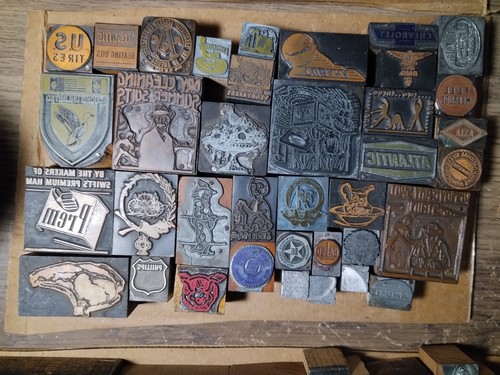 Vintage Printing Letterpress Printers Block. Lot (P4-5)