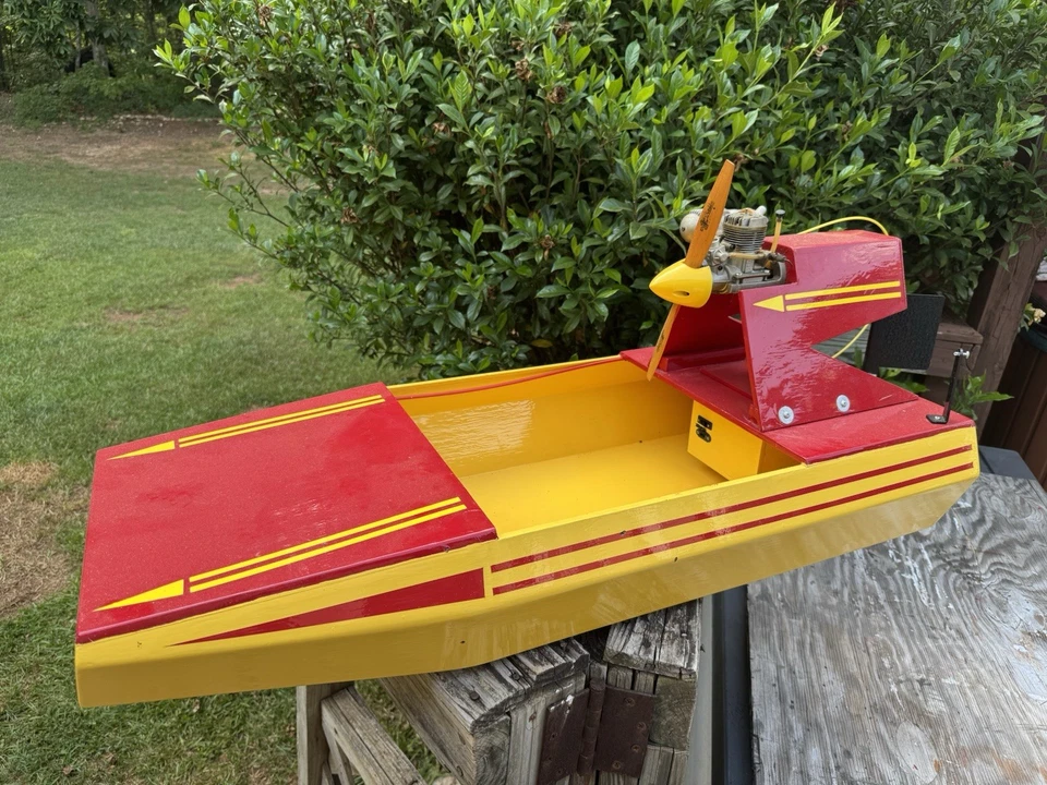 De colección 36” Buggy Pantano Construido a Medida Madera R/C Airboat Modelo Barco O.S. Motor Max FX Foto 2 de 4