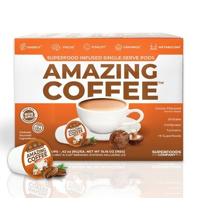 Superfoods Company Amazing Coffee- 12 Natural 1 Count (Pack of 24) 