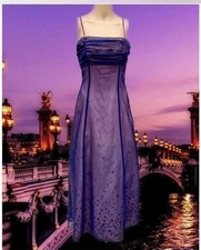 Vintage 90s Purple & Black Starry Nite Star Mesh Goth Corset Morgan & Co Dress