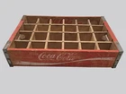 Vintage 1972 Coca-Cola Wooden Crate With Dividers Red & White Chattanooga