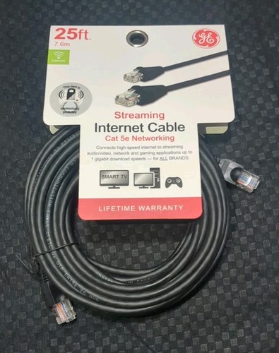 GE Cat5E Ethernet Cable, 25ft Internet Cable, Up to 100Mbps, Rated 100 Mhz, UTP - 第 1/3 張圖片