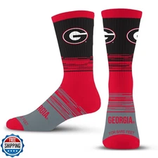 For Bare Feet NCAA GEORGIA BULLDOGS Elevate Premium Dress Crew So