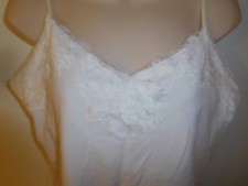 NWOT Soma White Cotton/ Spandex Camisole Tank Top Lace Trim L
