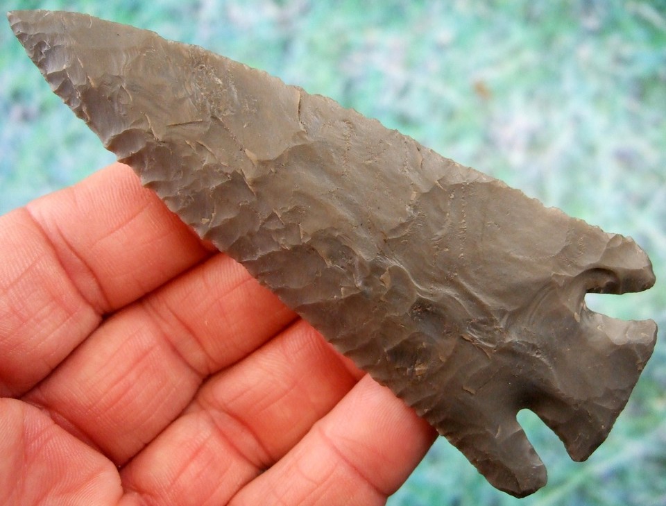 Super Fine 4 1/2 inch Georgia Hornstone Flint Lost Lake Point wt COA ...