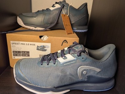 NEW Head Sprint Pro 3.5 Wide Size 8 Men Dark Grey - Blue Art No. 273194 - 070
