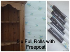 Job Lot - 5 x FULL ROLLS -  Shabby Chic Wallpaper - Chintzy Rose Teal  - 268064