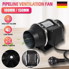 Rohrlüfter Rohrventilator-Abluft Lüfter Ventilator IP44 Leise Ø150mm Ø100mm DE