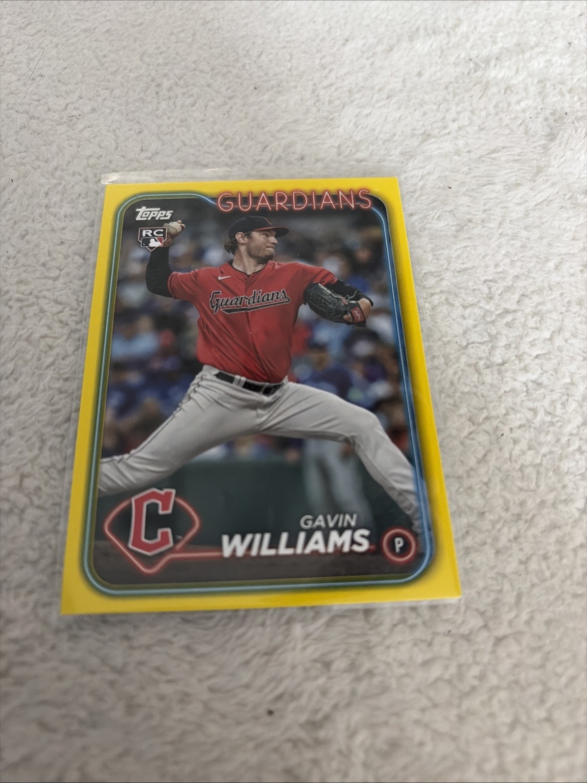 2024 Topps Series 1 - Gavin Williams #242 Yellow Cleveland Guardian (RC)