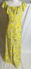 Gianni Bini Dress Shirt Maxi Medium Button Down Off Shoulder Yellow New $159
